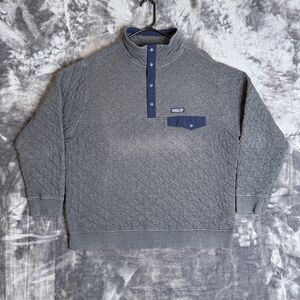 Patagonia Men's Quilted Faded Pullover Sweater Size X-Large Long Sleeve Gray